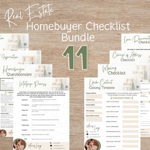 Real Estate BUYER Checklist Bundle, Buyer Questionnaire, Moving Checklist, Mortgage Process, Change Address, Under Contract Timeline