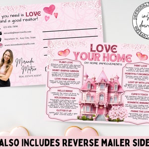 Valentines Love Your Home -Immobilienpostkarte,Immobilienpostkarte, Makler -Immobilienmarketing,Immobilienbewirtschaftung, Heimmodernisierung