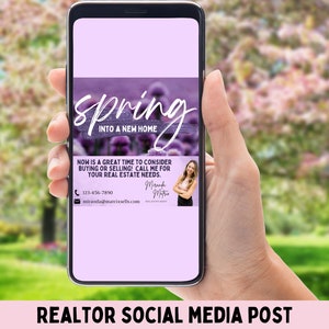 Real Estate Marketing, Realtor Instagram, Real Estate Template, Realtor Social Media, Realtor Facebook, Engagement Spring into a New Home