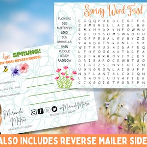 Frühling Wortsuchspiel, April Wortsuche Grundbesitz Postkarte, Grundbesitz Postkarte, Makler