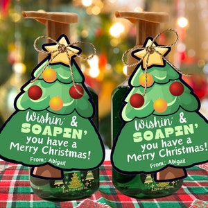 Étiquette cadeau savon pour les mains de Noël à imprimer : enseignant, agent immobilier, personnel (téléchargement numérique)