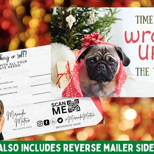 Immobilien-Postkarte, Canva-Vorlage, Immobilienmarketing, Urlaub Weihnachten, Immobilien-Postkarte, Makler, Immobilien, Makler-Mailer