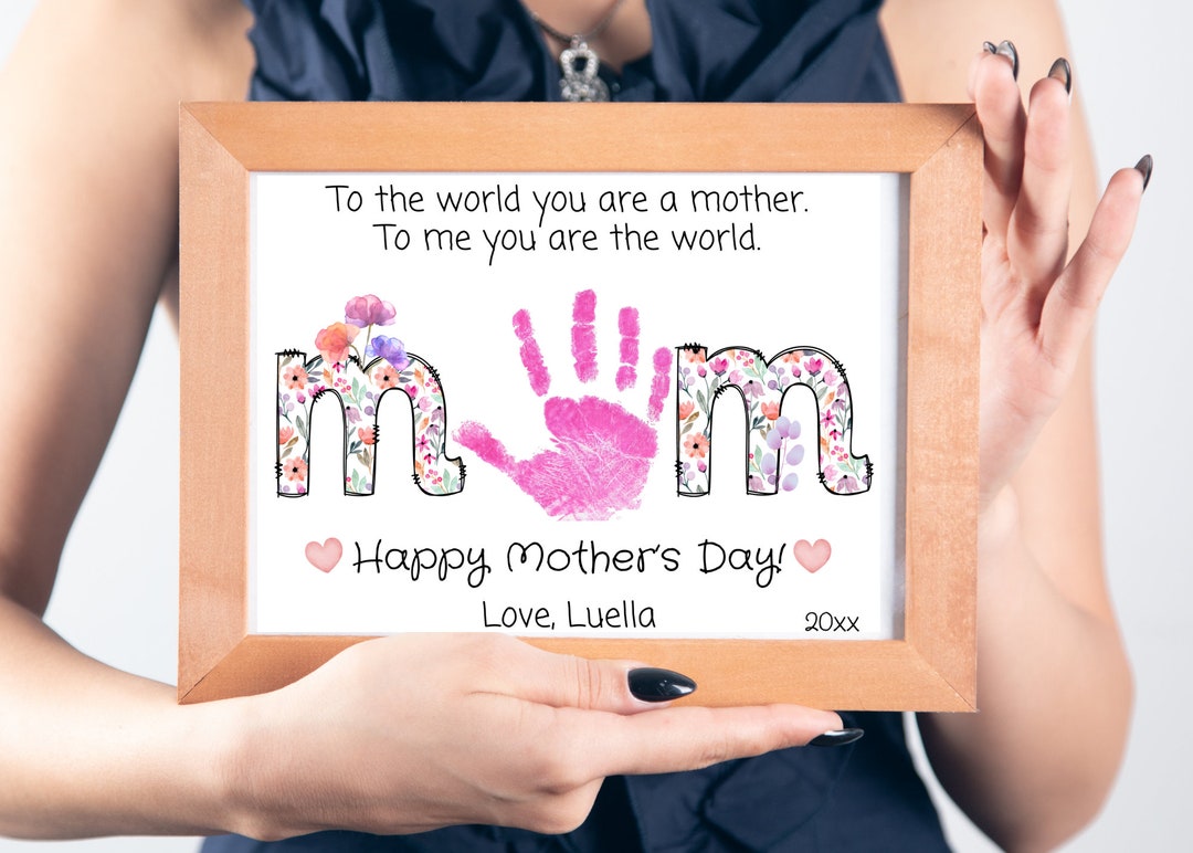 Mother's Day Handprint Art, Handprint Craft, Gift for Mom, Handprint ...