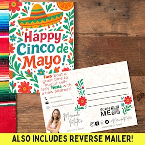 May Cinco De Mayo Rezeptkarte, Grundbesitz-Postkarte, Grundbesitz-Pop by-Postkarte, Makler-Immobilienmarketing, Maklerlandwirtschaft