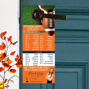 Marketing imobiliário, cabide de porta para corretor de imóveis, modelo de cabide de porta, modelo de cabide de porta Cronograma do time de futebol de outono
