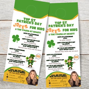 St Patrick's Day March Real Estate Door Hanger Tag Template, Spring Marketing, Real Estate Farming, Realtor Door Knocking image 3