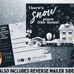 Immobilien Postkarte, Canva Vorlage, Immobilienmarketing, Schnee Ort wie Zuhause Winter, Immobilien Postkarte, Makler, Immobilien, Urlaub