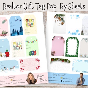 Realtor Christmas Gift Popby Tags, Winter Real Estate Marketing, Realtor Branding, Holiday Season Cards, Holiday, Gift Tags