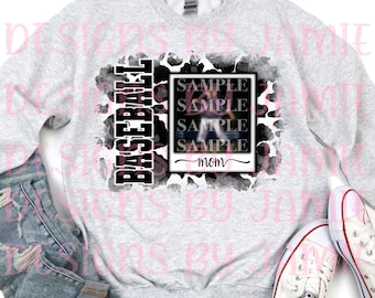 Baseball mom photo insert Sublimation PNG FILE