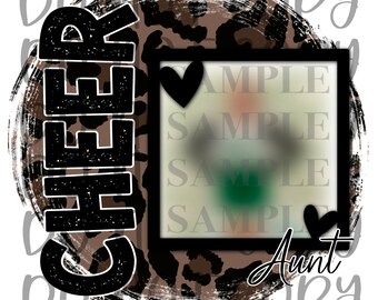 Cheer Aunt photo insert sublimation PNG DIGITAL DOWNLOAD