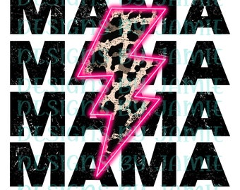 Mama Lightning Bolt Sublimation PNG download