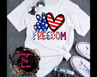 Peace love freedom Sublimation PNG Digital Download