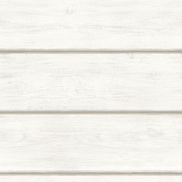 White Shiplap Wood Plank Wallpaper / Farmhouse / Rustic / Vintage