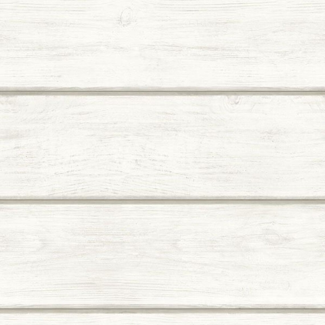 White Shiplap Wood Plank Wallpaper / Farmhouse / Rustic / Vintage