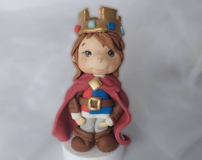 Little King Cake Topper. Custom Cake  Figurine. Birthday Cake Topper.