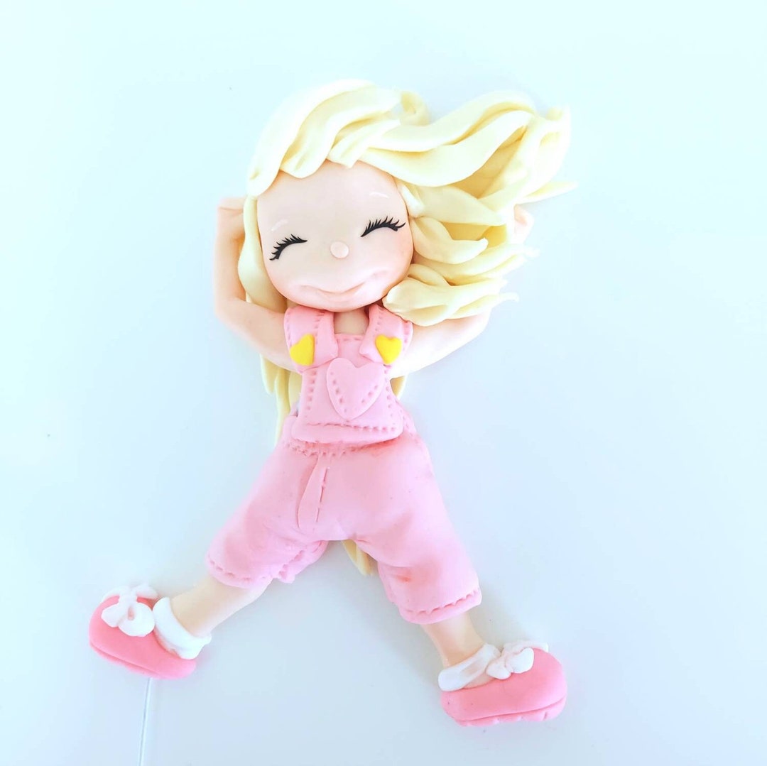 Girl Cake Decorations. Jumping Girl Cute Cake Figurine. Etsy