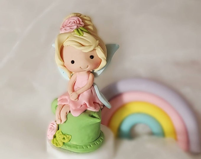 Baby Fairy Figure. FAIRY CAKE TOPPER birthday,  christening  cake decoration.