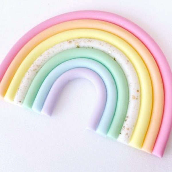 Rainbow Cake Decorations 7 colours with gold add.