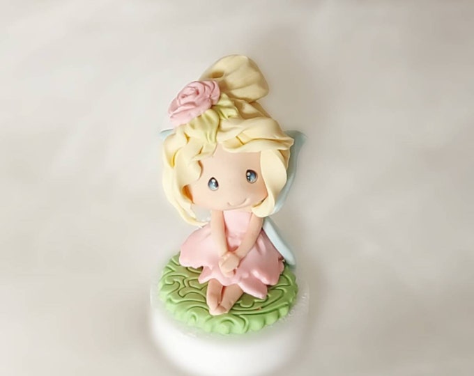 Baby Fairy Figure. FAIRY CAKE TOPPER birthday,  christening  cake decoration.