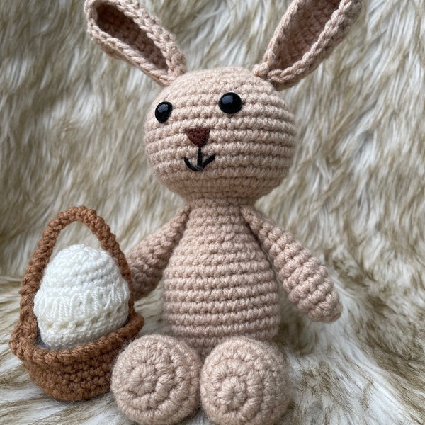 Handmade Easter Bunny Amigurumi Crochet Pattern - Adorable Egg Basket Rabbit Toy PDF - DIY Easter Decor - Easy Spring Crochet Pattern