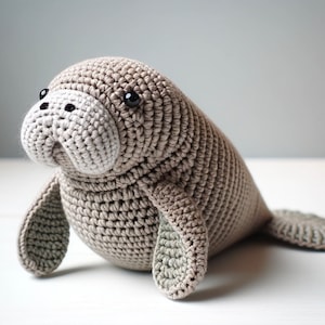 Adorable Crochet Manatee Pattern - Easy DIY PDF Ocean Animal Amigurumi, Perfect Gift & Home Decor - Easy Crochet Project - Summer Crochet