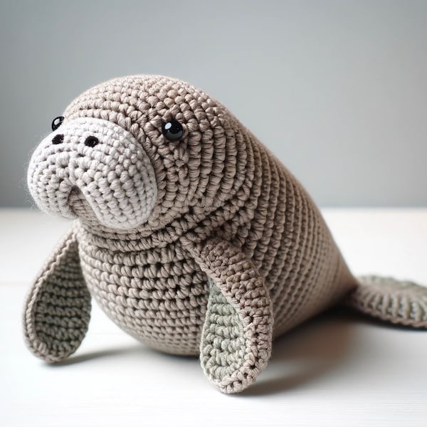 Adorable Crochet Manatee Pattern - Easy DIY PDF Ocean Animal Amigurumi, Perfect Gift & Home Decor - Easy Crochet Project - Summer Crochet