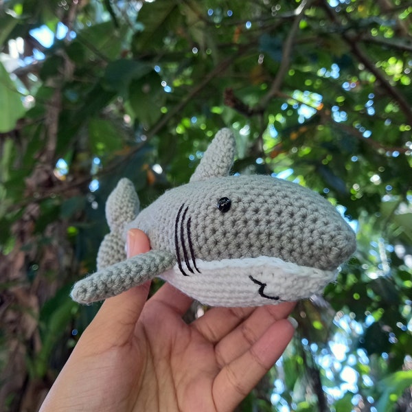 Shark Crochet Pattern - Amigurumi Great White Pattern  Digital Download - DIY Crochet Toy - Handmade Gift - Ocean Animal Crochet Plushie