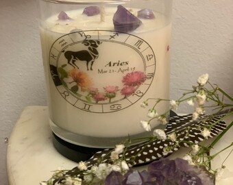 Aries Zodiac Candle