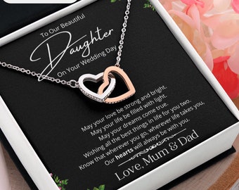 Personalised Daughter Wedding Day Gift Necklace Daughter Gift On Wedding Day Daughter Wedding Gift Daughter Necklace Gift From Mum And Dad