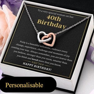 40th Birthday Gift For Her 40th Birthday Necklace 40th Birthday Gift For Women, Friend, Sister, Mum, Daughter, Wife 40th Birthday Jewellery