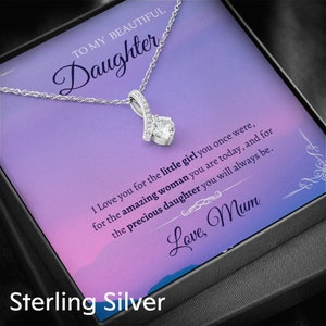 To My Daughter Necklace Daughter Gift Sterling Silver Necklace Gift For Daughter Jewellery Silver Pendant Necklace Daughter Christmas Gift