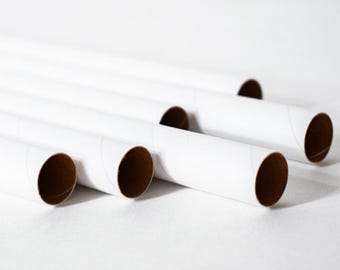 Tiny White Cardboard Tube OD: 18mm x L460mm, dollhouse DIY, small paper tube