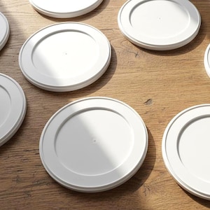 Plastic lid white caps in 127mm, circle roll, crafting supply