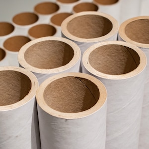 Tubos de cartón gruesos de alta resistencia, color blanco, diámetro exterior: 63 mm x 160 mm