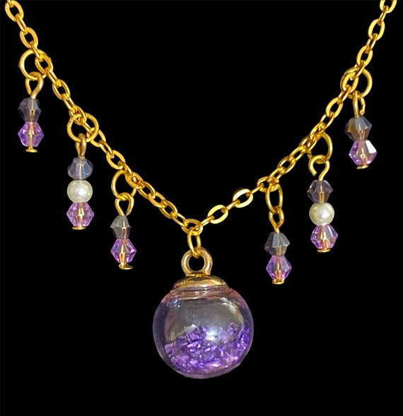 アクセサリー CRYSTAL BALL+GOLD CHAIN NECKLACE Crystal Ball Gold Chain Necklace • Glass Ball Necklace • Crystals