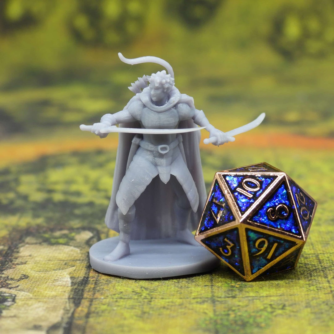 Human Two Weapon Ranger 3D Printed Miniature: Human Male Ranger With Two Swords - Etsy