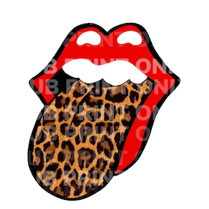 Leopard Tongue Band Sublimation Print Ready To Press Cheetah Print Sublimation Transfer