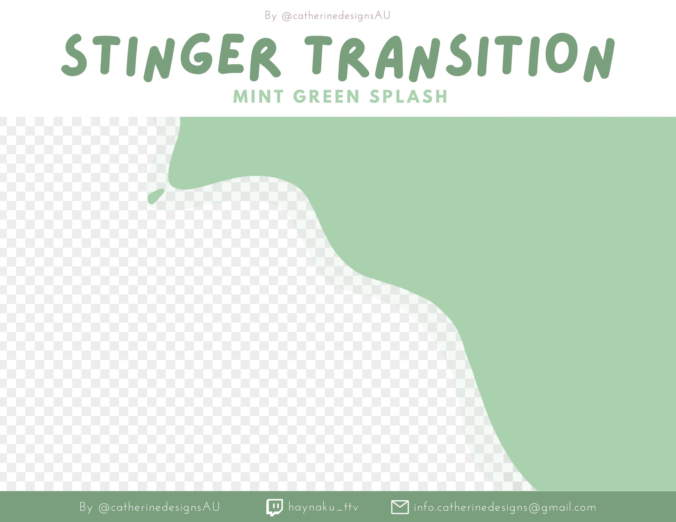 Splash Stinger Transition ~ Stream Overlay, Scene Transition, Animated Twitch Overlays, Cute Twitch Transitions, Green