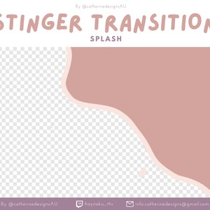 Splash Stinger Transition ~ Stream Overlay, Scene Transition, Animated Twitch Overlays, Cute Twitch Transitions, Pink