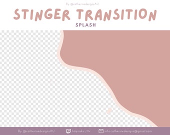 Splash Stinger Transition ~ Stream Overlay, Scene Transition, Animated Twitch Overlays, Cute Twitch Transitions, Pink
