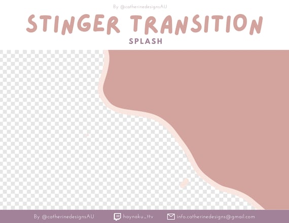 Splash Stinger Transition ~ Stream Overlay, Scene Transition, Animated Twitch Overlays, Cute Twitch Transitions, Pink