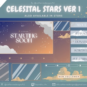 Celestial Twitch Stream Pack | Animated Overlays & Panels (digital ...