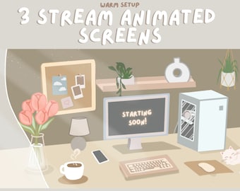 3 Cozy stream ANIMATED scenes , Animated Scenes Starting Soon, Be Right Back, Stream Ending, Aesthetic, cosy, twitch overlay, twitch scenes