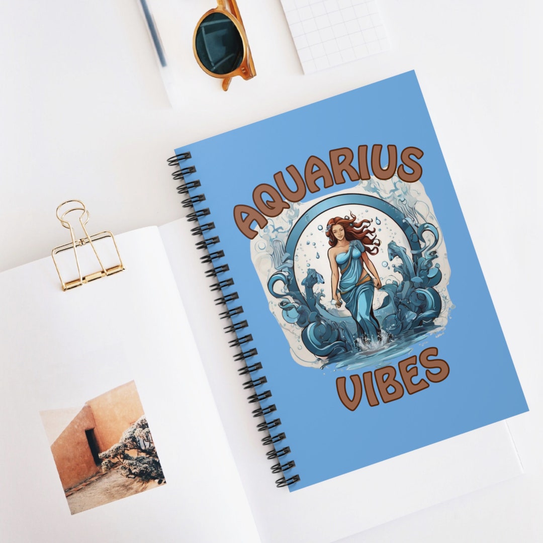 Aquarius Zodiac Spiral Notebook - Ruled Line, Journal, Notebook ...
