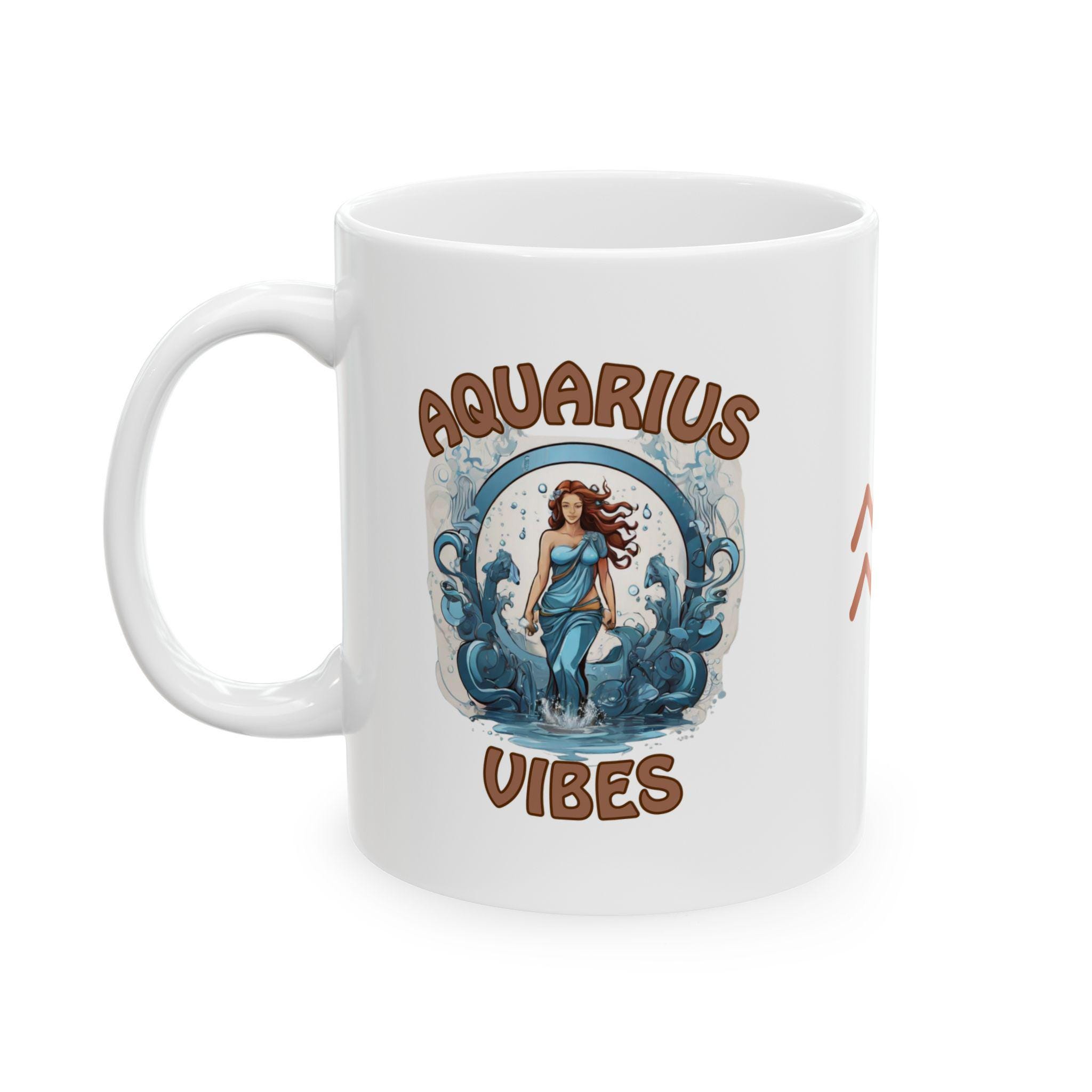 Aquarius Zodiac Ceramic Mug: 11oz Coffee Tea Drinkware - Etsy