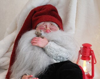 Made to order, Santa art doll, Handmade