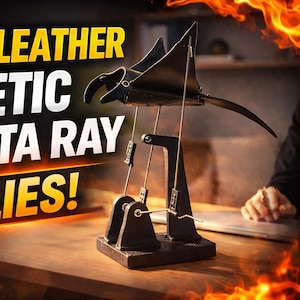 Kinetic Leather Manta Ray Sculpture Pattern – Articulated Mechanical Design