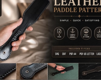 Paddle Leather Pattern – Pdf Svg Dxf – A4 & US Letter – DIY Digital Download