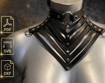 Spider Web Leather Choker Pattern – Gothic Cosplay DIY Template (pdf, svg, dxf)