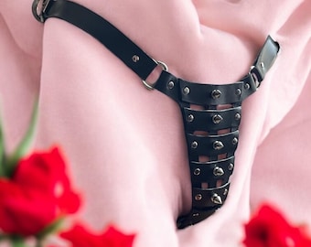 Spiky Thong Pattern PDF – Leather Lingerie Sewing Template – Adjustable DIY Harness – Digital Download